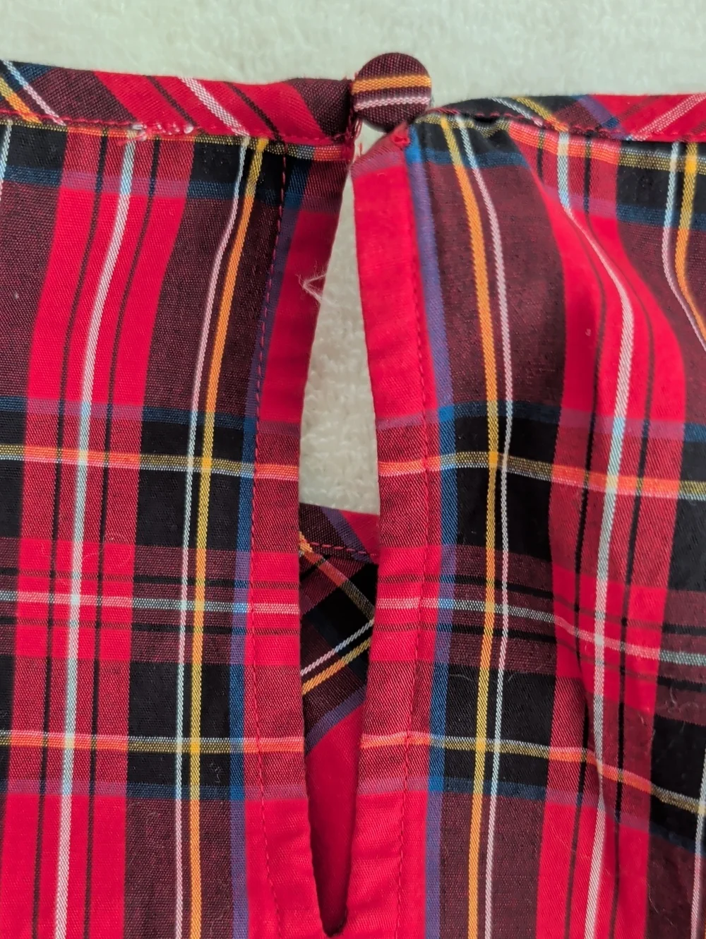 J. Crew Factory Red Plaid Long-Sleeve Tartan Cotton Poplin Top Size L (1030)